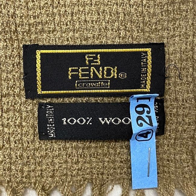 Fendi Scarf Ec21940 Beige Excellent Condition Cleaned