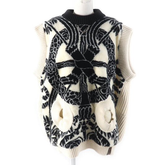 Louis Vuitton 21AW Cashmere Blend Fornasetti Bow Jacquard Sleeveless Knit Vest