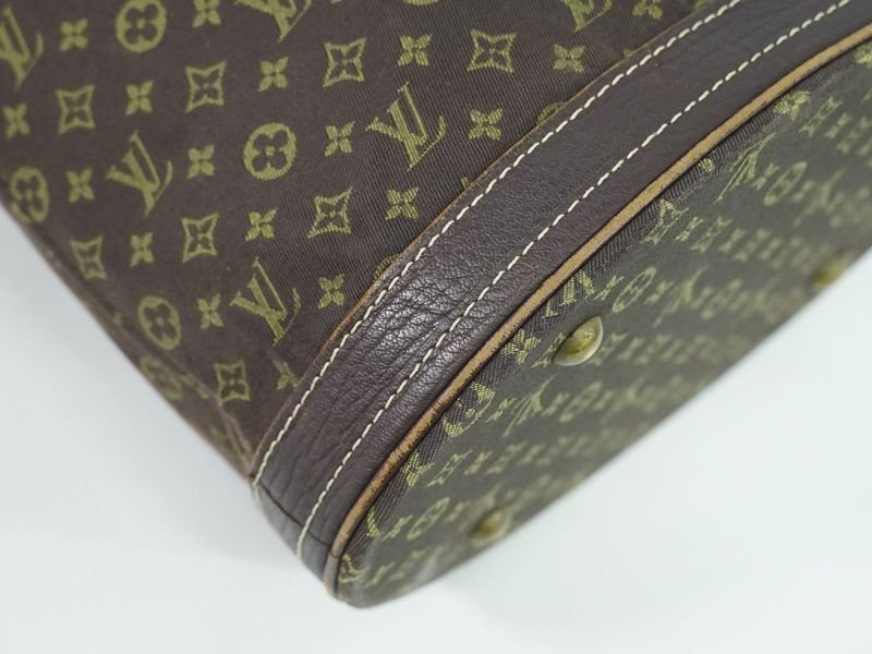 Authentic Louis Vuitton LV Bucket PM Monogram Mini Lin Shoulder Bag Tote Bag
