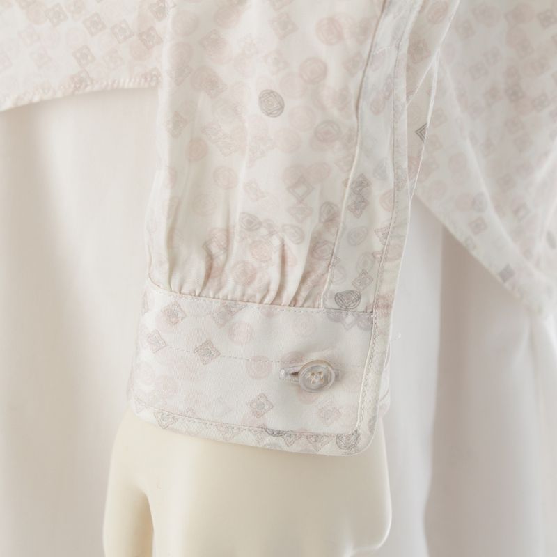 Louis Vuitton Monogram L/S Shirt Blouse Top White XS