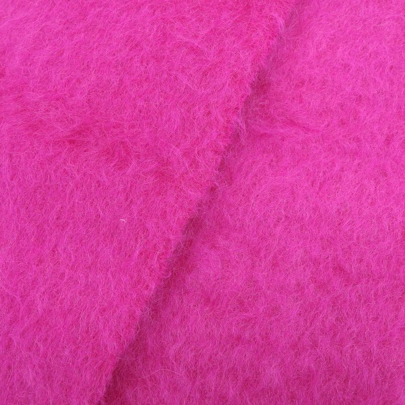 LOEWE Mohair Wool Anagram Leather Patch Fringed Scarf Pink Made In Spain