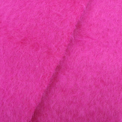 LOEWE Mohair Wool Anagram Leather Patch Fringed Scarf Pink Made In Spain