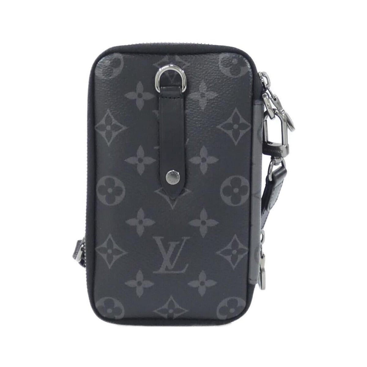 Louis Vuitton Monogram Eclipse Reverse Double Phone Pouch Mini Bag Gris Black — view 2