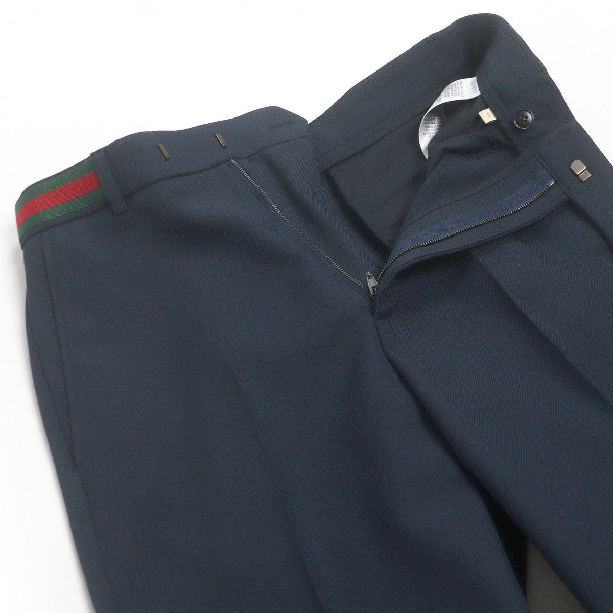 Gucci Web Stripe Slacks Trousers Pants Navy 44 with Hanger Made — view 3