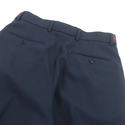 Gucci Web Stripe Slacks Trousers Pants Navy 44 with Hanger Made — view 4