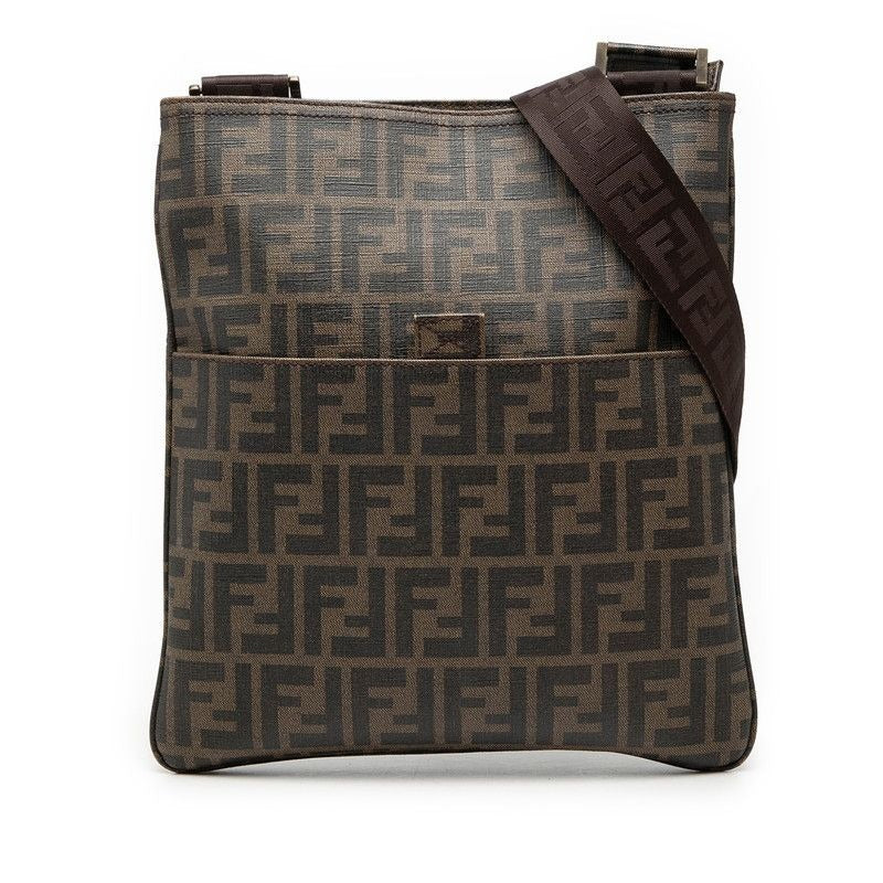 Fendi Zucca Crossbody Shoulder Bag Brown