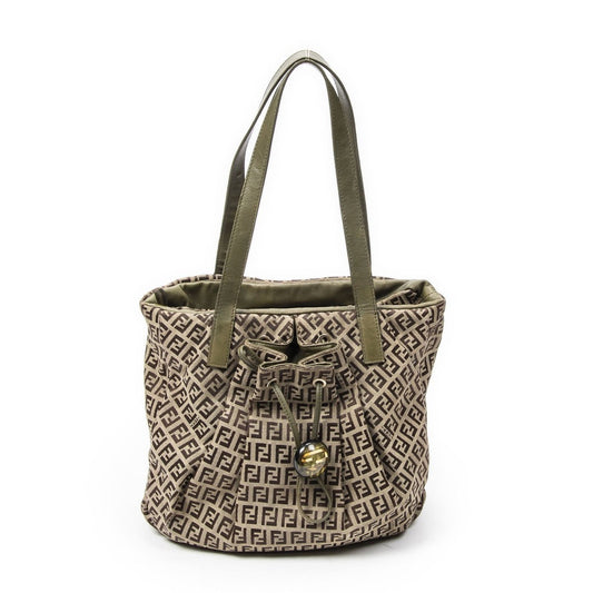 Fendi Front Drawstring Pocket Tobege Greenzcchino Canvas Beige Green