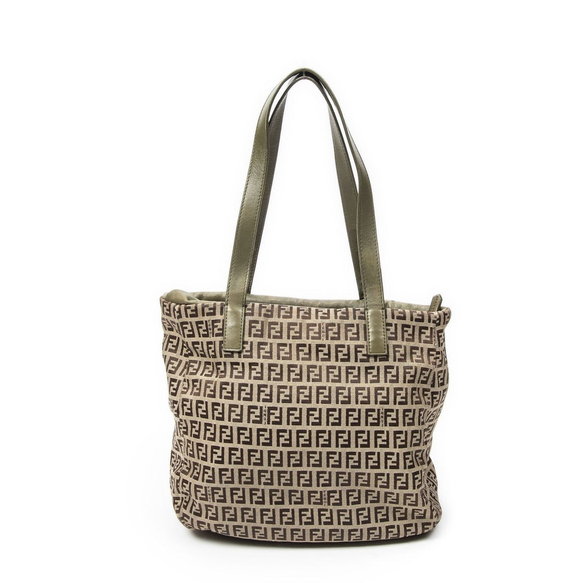 Fendi Front Drawstring Pocket Tobege Greenzcchino Canvas Beige Green — view 5
