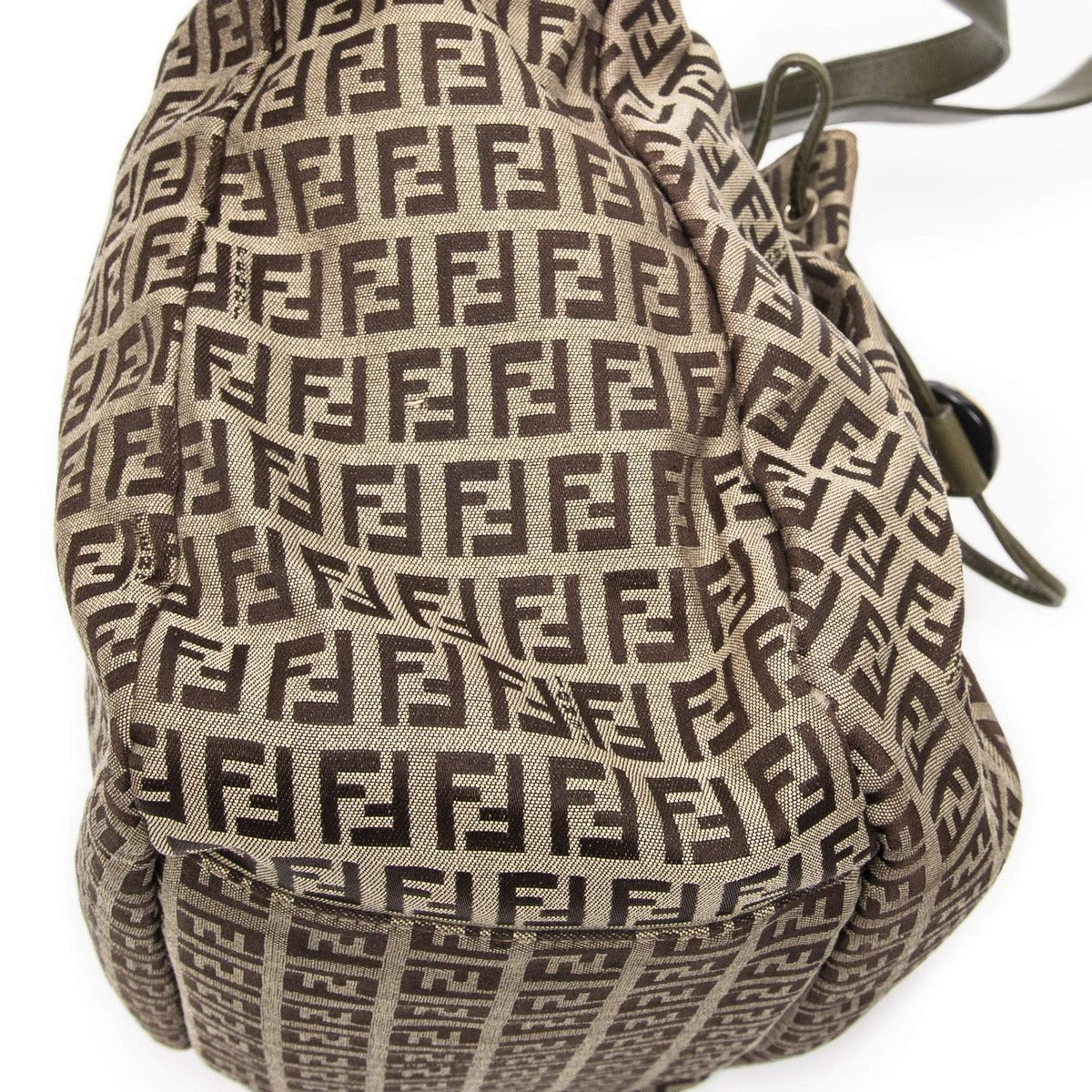 Fendi Front Drawstring Pocket Tobege Greenzcchino Canvas Beige Green — view 7