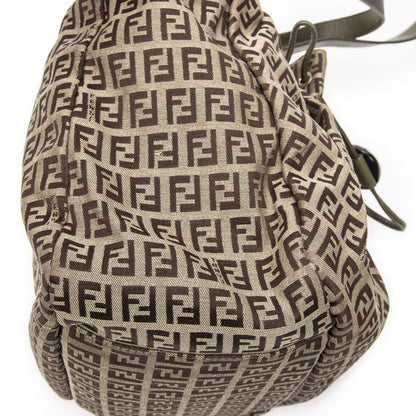 Fendi Front Drawstring Pocket Tobege Greenzcchino Canvas Beige Green — view 7