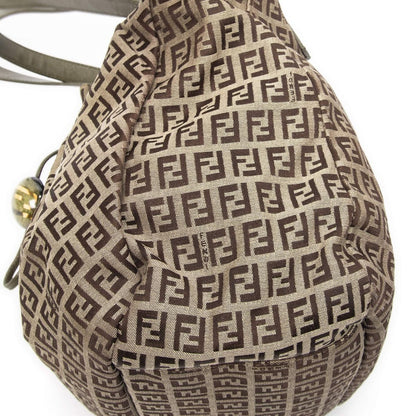 Fendi Front Drawstring Pocket Tobege Greenzcchino Canvas Beige Green — view 8