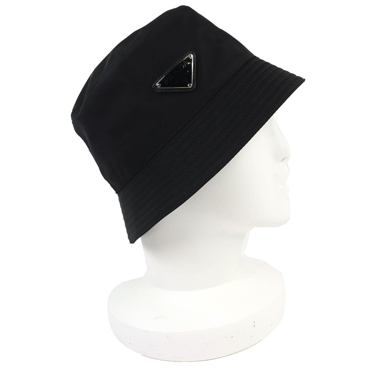 Prada Triangle Logo Re-Nylon Bucket Hat Black — view 2