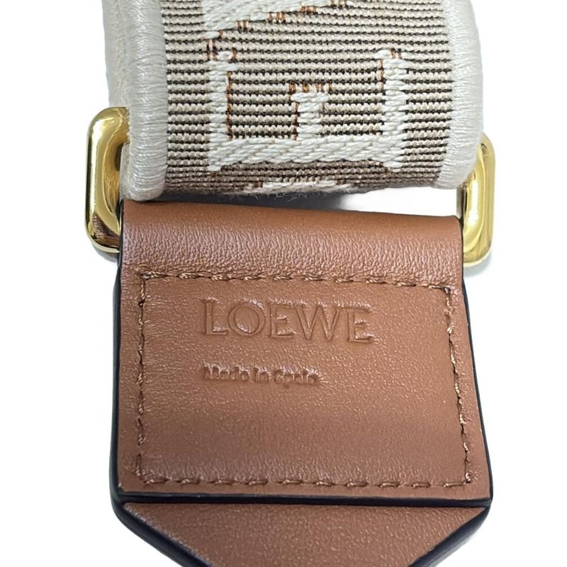 Loewe Shoulder Strap Anagram Strap C073t87x01 Natural And Tan Anagram Pattern