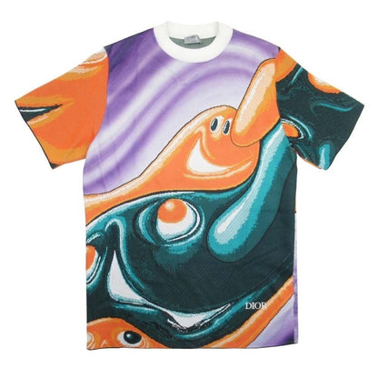 Dior Homme Kenny Shaft All Over Knit Shirt Short Sleeve Sweater Top XS Multicolo