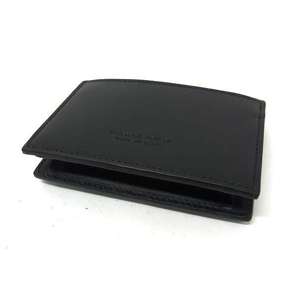 Bottega Veneta Intrecciato Leather Card Case Holder Business Black — view 2
