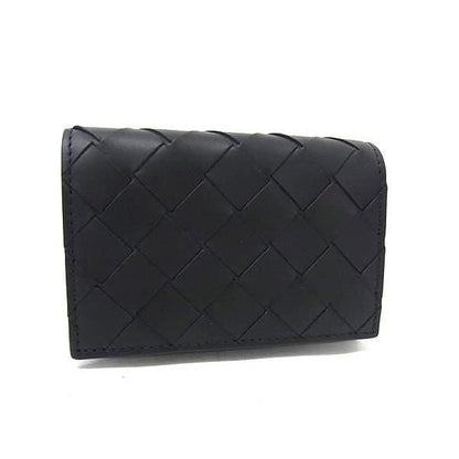Bottega Veneta Intrecciato Leather Card Case Holder Business Black