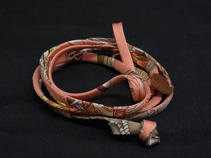 Boutique Hermes Serie Petite Ash 100% Silk Necklace Choker Bracelet Bangle