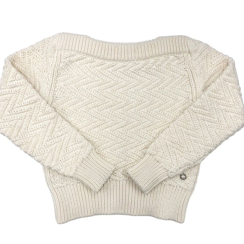 Hermes Top Knit Sweater Wool Ivory