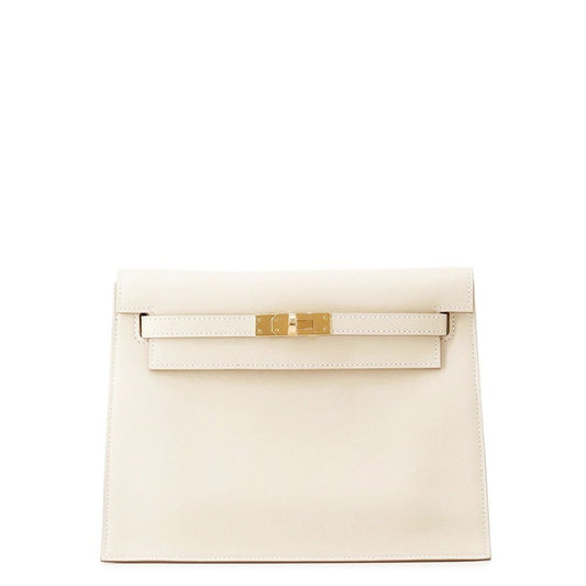 Hermes Shoulder Bag Kelly Dance 2 Cles Gold Swift Clutch