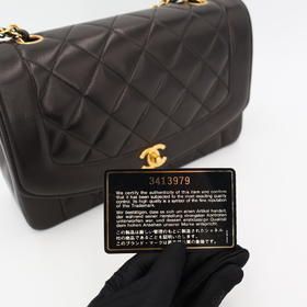 Chanel Matelasse Diana Chain Shoulder Bag Shoulder Bag Black Lambskin