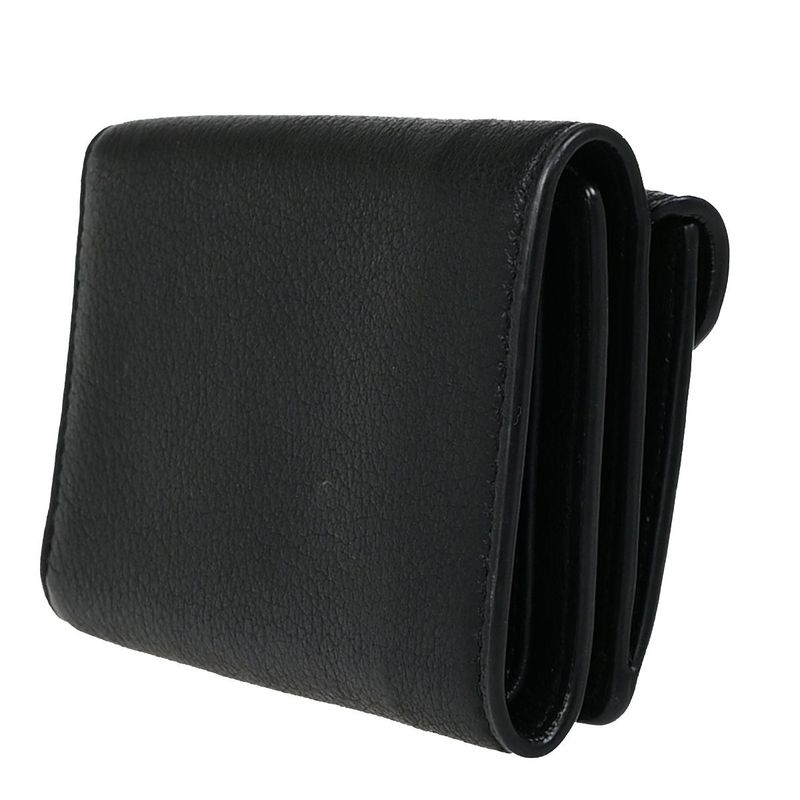 Balenciaga Trifold Wallet Mini Wallet Leather Black 62ka374