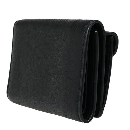 Balenciaga Trifold Wallet Mini Wallet Leather Black 62ka374