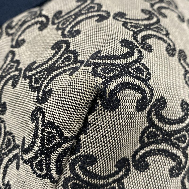 Celine Tote Bag Macadam Pattern Dark Navy Ivory And Multi Leather