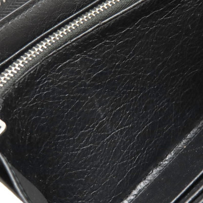 Balenciaga Long Wallet Round Zipper Graffiti Leather Black Silver Hardware