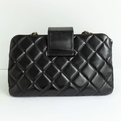 Chanel Matelasse Chain Shoulder Bag Bow-ring Black Antique Hardware No
