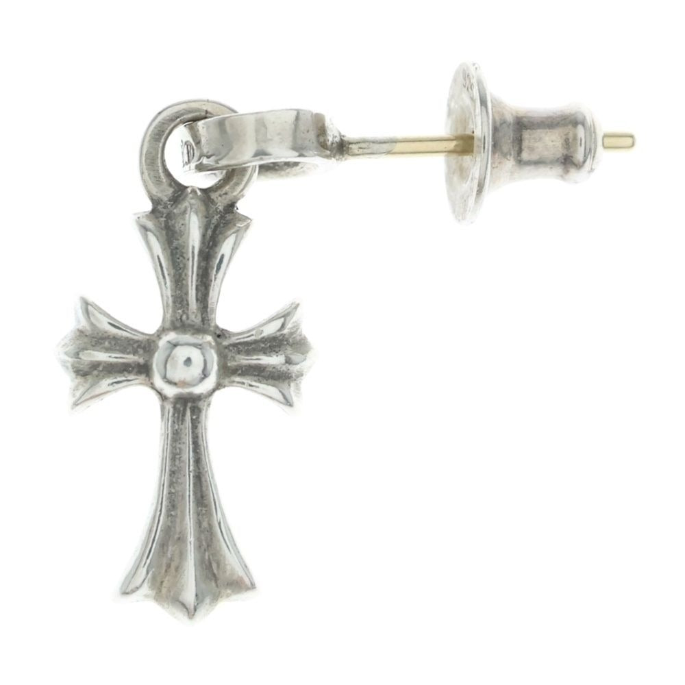 Chrome Hearts Bby Pprchn Baby Fat Cross Drop Earrings Silver