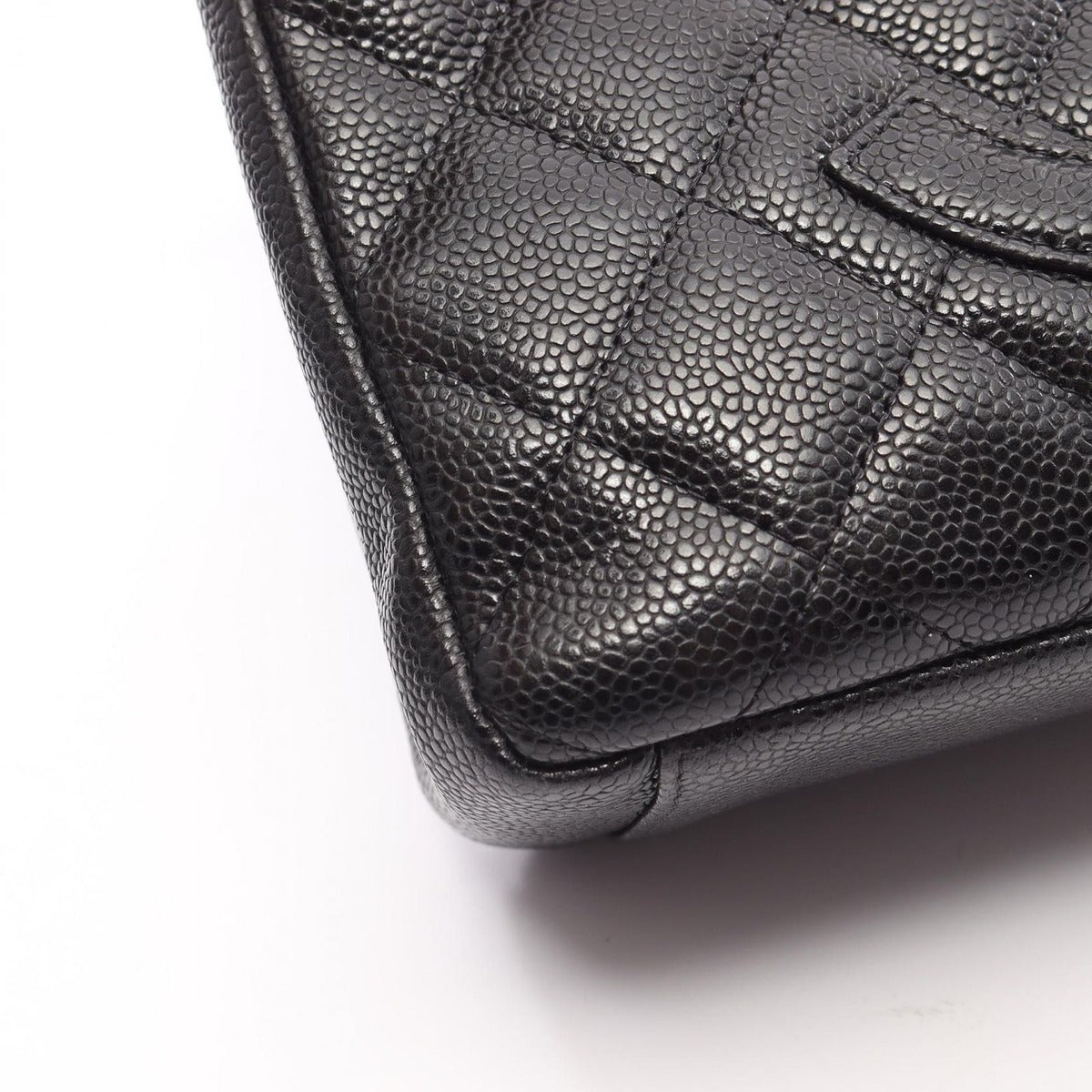 Chanel Tote Quilted Petite Shopping PST Black Leather Chainto — view 13