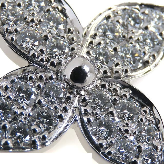 Louis Vuitton Idylle Blossom Pendant White Gold 18K Diamond Brooch Necklace — view 2