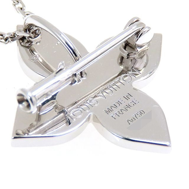 Louis Vuitton Idylle Blossom Pendant White Gold 18K Diamond Brooch Necklace — view 5
