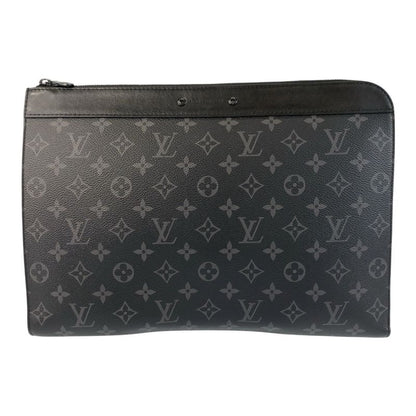 Louis Vuitton Monogram Eclipse Pochette Jules Black Grey Leather