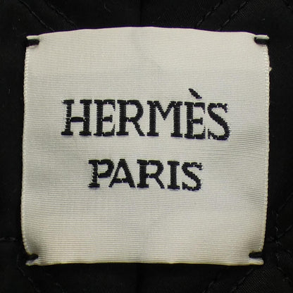 Hermes Button Coat Navy Gray White Check — view 5