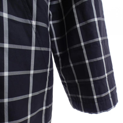 Hermes Button Coat Navy Gray White Check — view 7