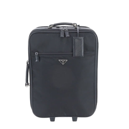 Prada Tessuto Nylon Triangle Logo Leather Suitcase Travel Bag Business Trunk — view 2