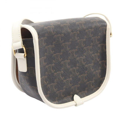 Celine Shoulder Bag Folco Triomphe Black White Canvas — view 2