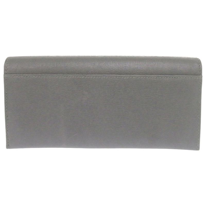 Gucci Interlocking G 256348 Leather Gray Long Wallet 0803 Gucci Men's