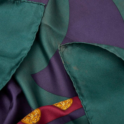 Chanel Coco Mark Green Purple Silk Women's Chanel