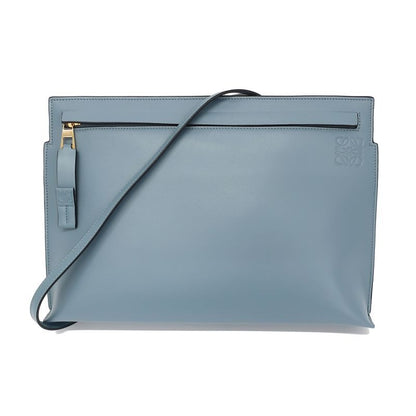 Loewe T Pouch Shoulder Bag Anagram Light Blue Gold Hardware