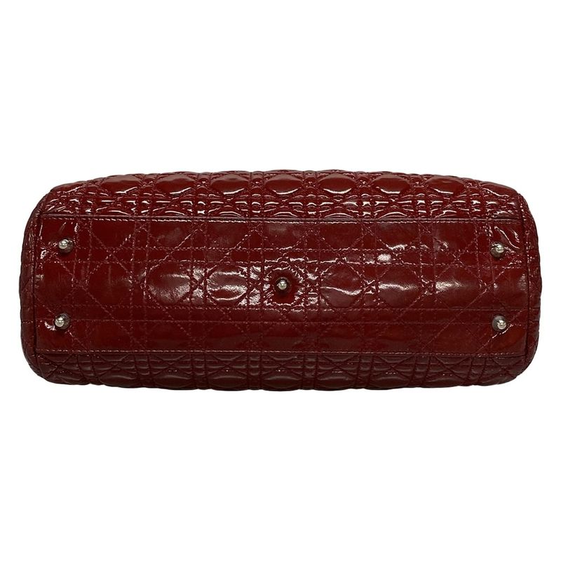 Dior/christian Dior Tote Bag Canage Stitch Red Leather