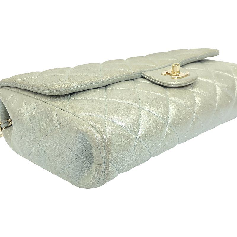 Chanel - Matelasse Metallic Leather Flap Chain Shoulder Bag - Silver - Women