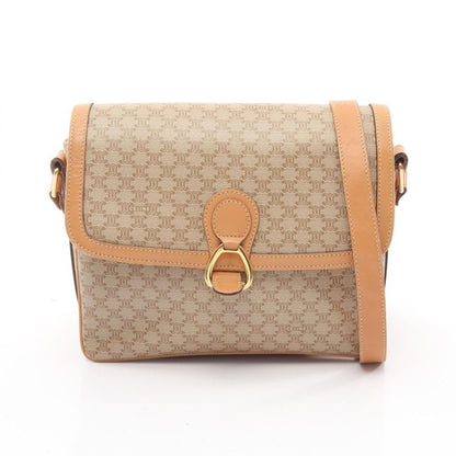 Celine Shoulder Bag Macadam Beige Leather