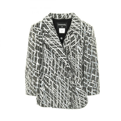 Chanel Coco Mark Pearl Button Nylon Wool Jacket