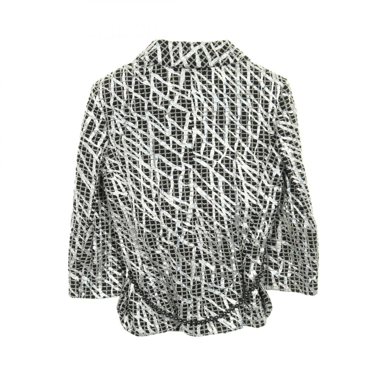 Chanel Coco Mark Pearl Button Nylon Wool Jacket — view 2