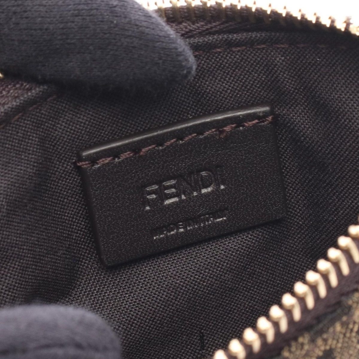 Fendi Handbag Baguette Slim Clutch Mini Zucca Brown Canvas — view 4