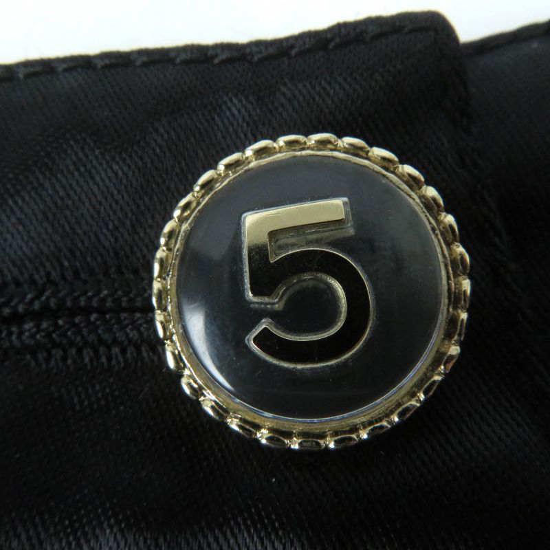 CHANEL 21SS P70669 V62116 No5 Gathered Design Shorts With Buttons Black 40 Made