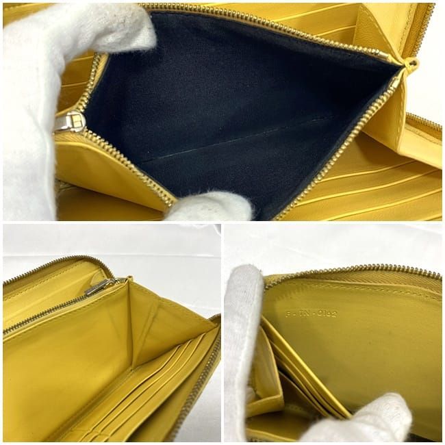 Celine Round Zipper Long Wallet Yellow Black Bicolor Wallet