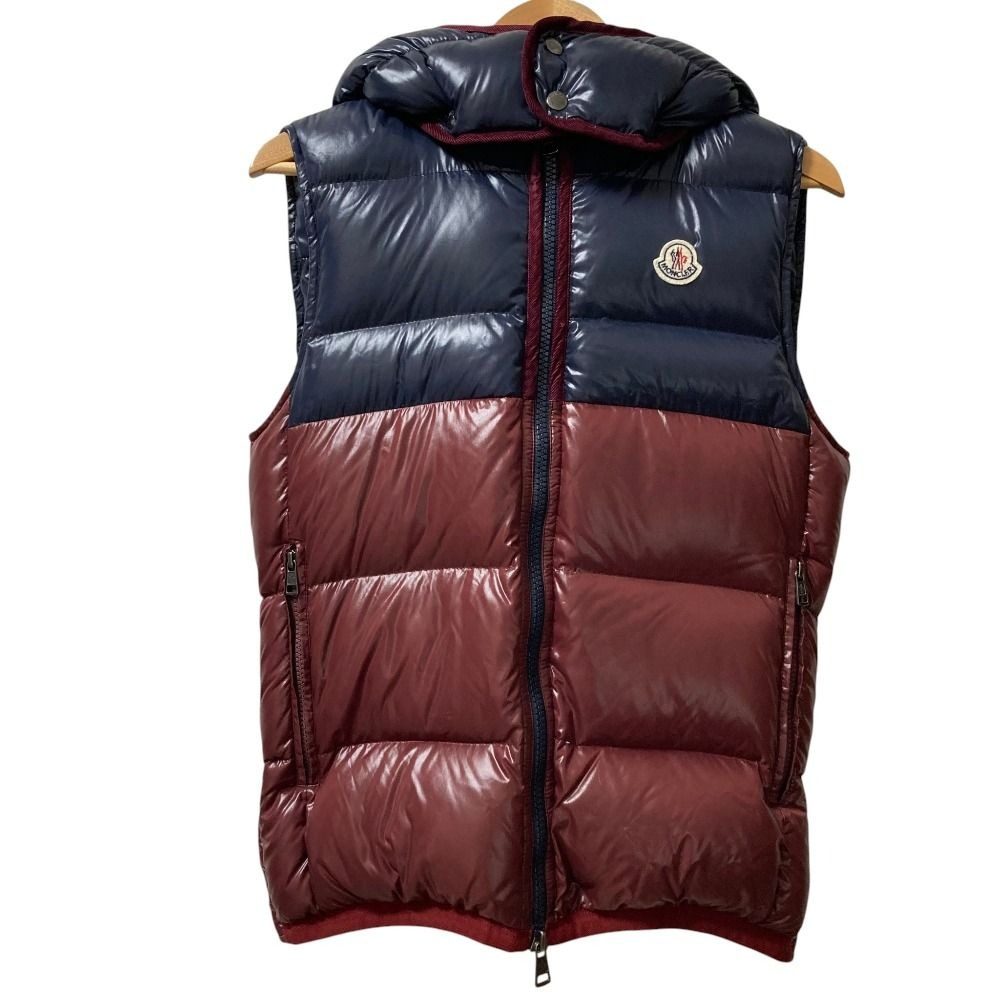 Moncler Balmat Hooded Down Vest Gilet 1 Navy Red Hoodie